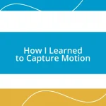 How I Learned to Capture Motion