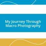 My Journey Through Macro Photography