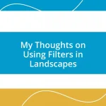 My Thoughts on Using Filters in Landscapes